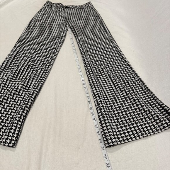 Cabi Women's Black‎ and White Houndstooth Wide Leg Pants Size 4 - Picture 7 of 9